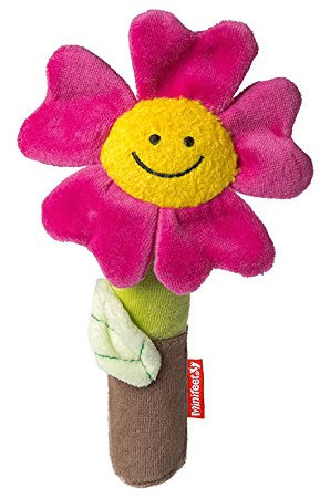 Duckshop Baby geeigneter Greifling Blume mit Quietschfunktion/Stofftier Plüschtier Kuscheltier