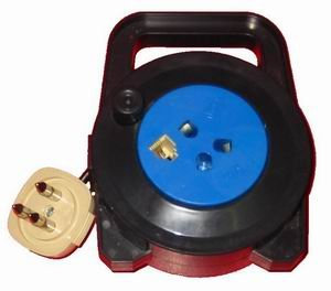 GrecoShop Prolunga Telefonica con Avvolgicavo 5 m, Colore Blu