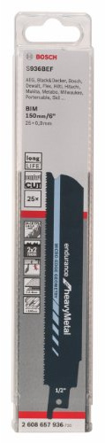 Bosch Accessories lame de scie sabre pour le métal S 936 BEF BIM Endurance for Heavy Metal 25 pièces 2608657936