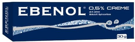 Ebenol, Creme, für Hautentzündungen, Hydrocortison, 30 g | Hautentzündungen, Hydrocortison, Creme, ab 6 Jahren, Packungsgröße: 30 g