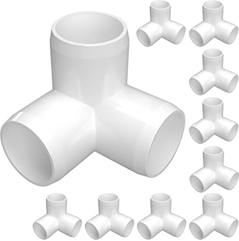 FORMUFIT 1/2 3-Way Elbow Furniture Grade PVC Fitting, White, Pack of 10