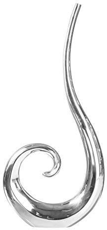 invicta INTERIOR Moderne Vase Wave XL 105cm Silber Aluminium poliert Dekoration Blumenvase Dekoration Wohnaccessoire