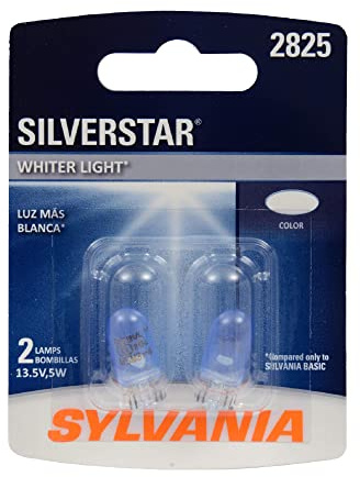SYLVANIA - 2825 SilverStar Mini Bulb - Brighter and Whiter Light, Ideal for Interior Lighting - Map, Cargo and License Plate (Contains 1 Bulb)