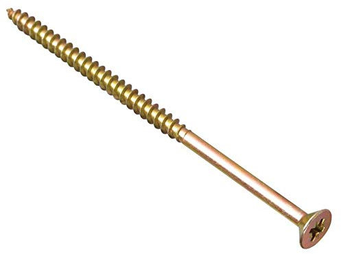 ForgeFix Multi-Purpose Single Thread Screws | 5.0 x 100mm | Zinc Yellow Passivated | Box 100