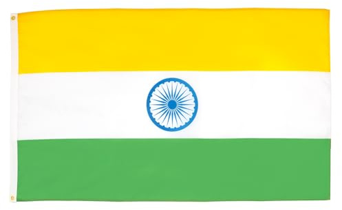 AZ FLAG Flagga Indien 90x60 cm Banér Indisk 100D Polyester 2 Öljetter