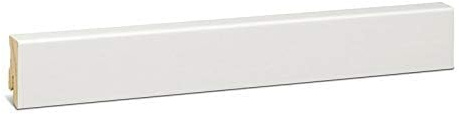 KGM Sockelleiste Modern Massivholz foliert - Weiß, 2400 x 16 x 40 mm | Fußleiste, Fichte, RAL9016, für PVC, Vinyl & Laminat, mit Kabelkanal, PEFC-zertifiziert