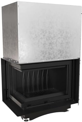 KRATKI Maja Holzkamin Kamin mit Lufteinlass BImSchV 2-konform 8 kW Wärmewirkungsgrad 80% Staubauslass 200 mm Gusseisen Stahl linksseitige Guillotine-Tür 114 x 78 cm