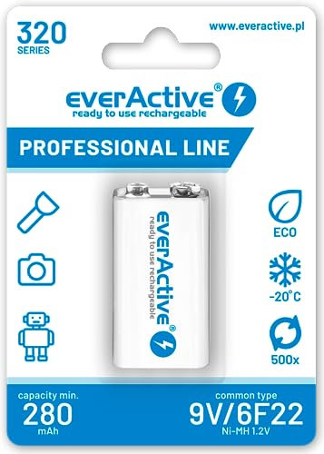 PILA RECARGABLE EVERACTIVE NI-MH 6F22 9V 320 MAH PROFESSIONAL LINE