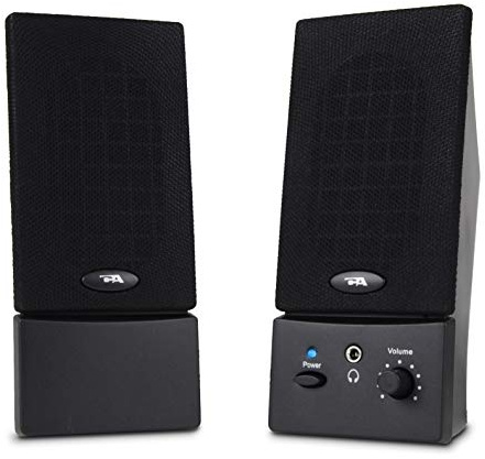 Cyber Acoustics USB Powered 2.0 Desktop Speaker System with 3.5mm Audio for Laptops and Desktop Computers (CA-2016), Black