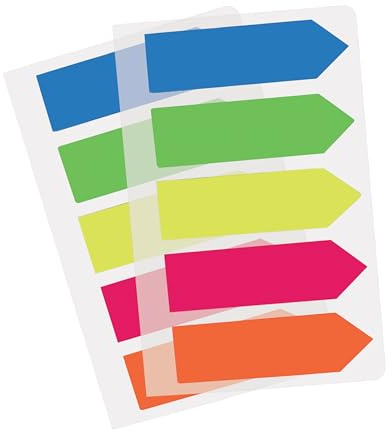 Redi-Tag pilflaggor i fem färger i praktisk klämhållare, 125 flaggor per paket, 1-pack (31118)