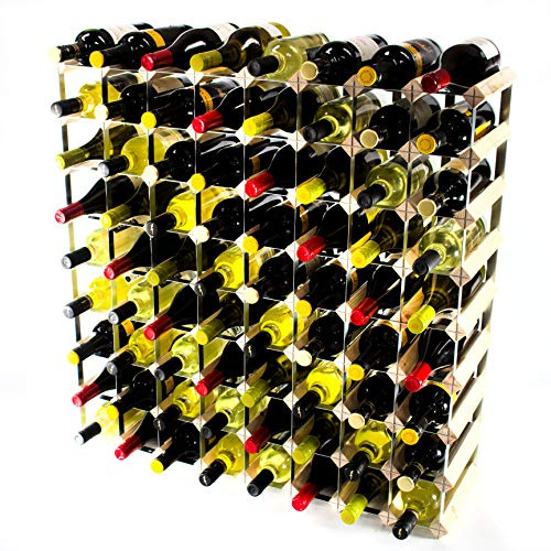 Classic 72 Bottle Pine Wood and galvanised Metal Wine Rack