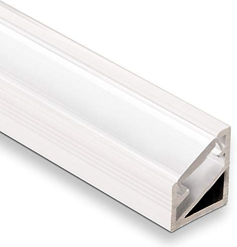 SOTECH 10 Stück LED Profil-66 Eckprofil weiß | mit opaler Abdeckung 2000 x 14,5 x 16,5 mm