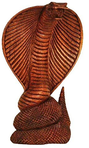 Simandra Kobra Holz Figur Skulptur Abstrakt Holzfigur Statue Afrika Asia Handarbeit Deko Cobra Größe 30 cm