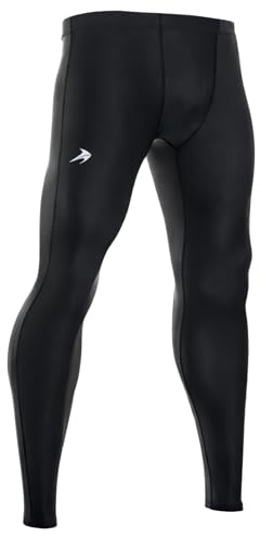 CompressionZ Men's Compression Pants for Workout, Sports | Base Layer Running Tights Leggings(Black, Large)
