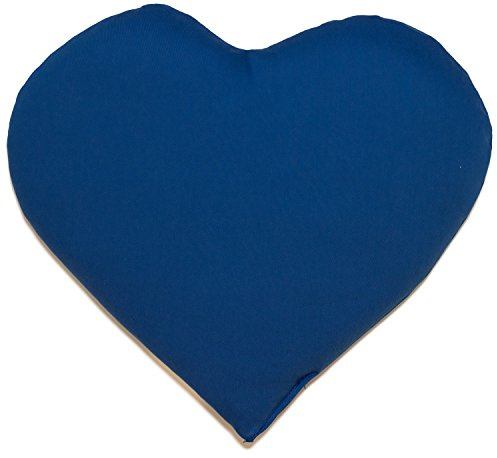 Cojín en corazón 30x25 (algodón orgánico azúl) | Saco térmico | Pequeña almohada térmica | Pepitas de uva