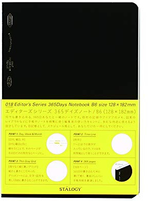 トォ(Nitoms) STALOGY 018 Redaktörens serie 365 dagars anteckningsbok (B6//svart) S4104 av STALOGY
