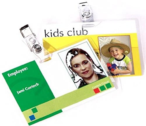 50x stabile PVC Werksausweis Hüllen, Namensschilder, Kunststoff Clip, PVC Fellowes, 53044