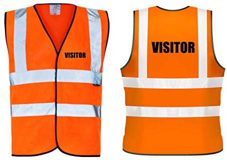 Warnweste für Besucher, hohe Sichtbarkeit, Arbeitskleidung, Baustelle, Orange Gr. XL, Orange
