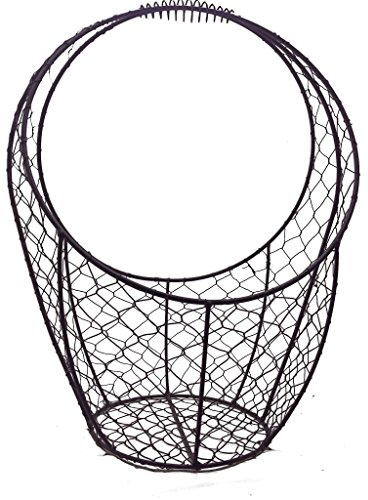 Crispe home & garden Rustikaler hoher Drahtkorb - groß - für Dekorationen, Blumen oder als Hanging-Basket - Höhe 43 cm