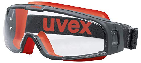 UVEX Occhiali A Mascherina 9308 clear sv exc. reduced vent. Unisex Unica,Rosso/Nero