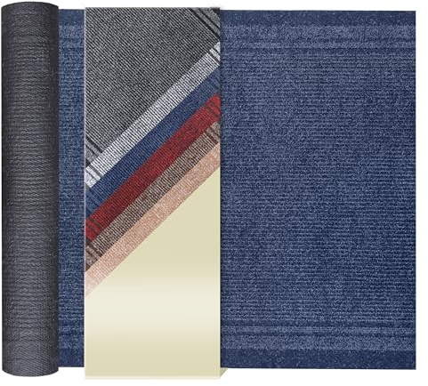 Primaflor - Ideen in Textil Schmutzfangteppich, Läufer, Malaga, Polypropylen, blau, 0.66m x 3.00m