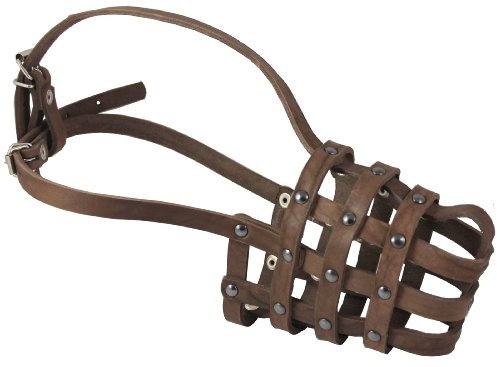 Leder Mesh Korb Sicherer Hund Maulkorb #143 Braun - Deutscher Schäferhund, Labrador, Husky, Retriever (Umfang 29,2 cm, Schnauzenlänge 10,8 cm)
