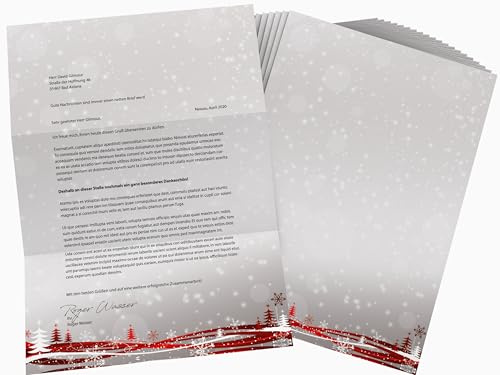 Julmotiv motiv kärlek fest, A4, 20 ark julbrevpapper med motiv