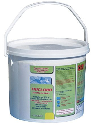 New Plast 0961 Tricloro in Pastiglie di 200 gr, Multi Uso, Fustino 5 kg