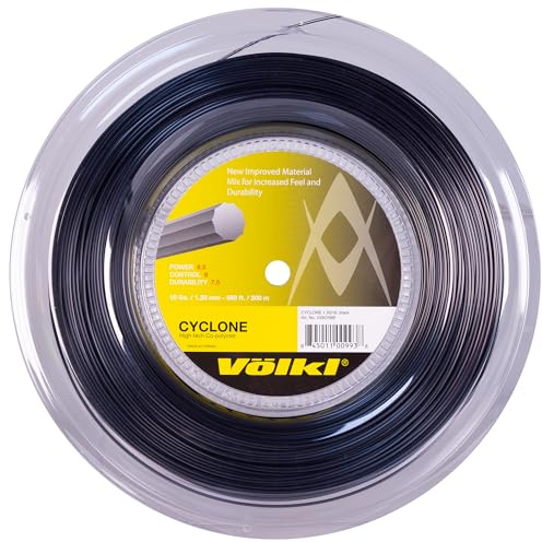 VOLKL Cyclone 19/1,10 mm Tennis Saite 200 m Spule, Schwarz