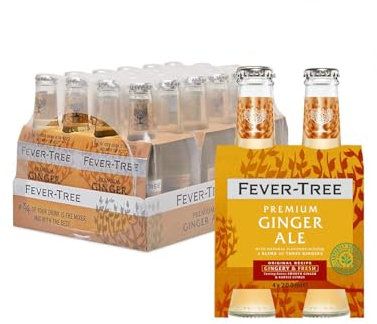 Fever-Tree Ginger Ale 4 x 200 ml (Pack of 6, Total 24 Bottles)