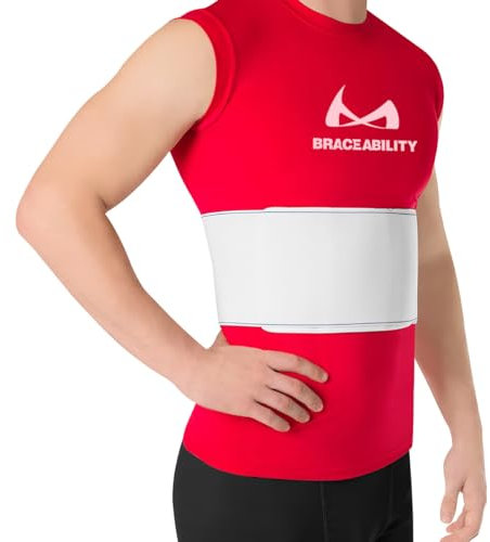BraceAbility Rib Injury Binder Belt | Men's Rib Cage Protector Wrap for Sore or Bruised Ribs Support, Sternum Injuries (Male - Fits 34-60 Chest)