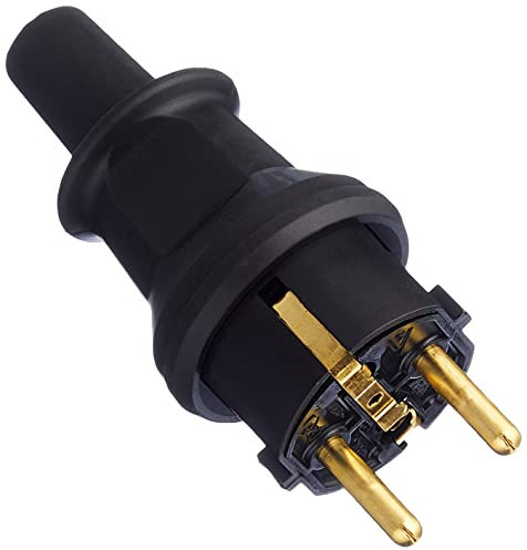 Kopp 173016008 - Spina con contatto di terra e guaina antipiega, nero