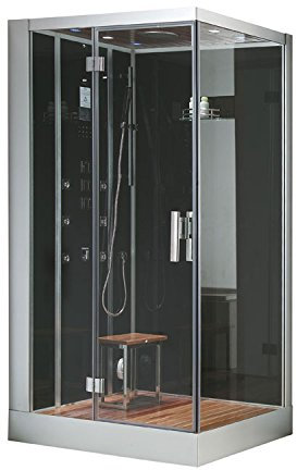 AWT Dampfdusche DZ960F8 schwarz/100x90/links