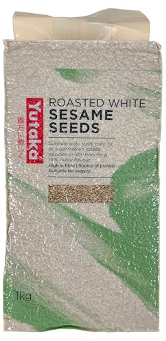 Yutaka - Roasted White Sesame Seed, 1kg - Ready-to-Eat, Nutty Flavour, Vegan-Friendly - High in Fibre, Source of Protein - Perfect for Sushi, Salads, Stir-Fries and Baking