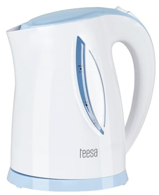 teesa tsa1010 Bouilloire sans Fil, 1,7 l, Blanc/Bleu