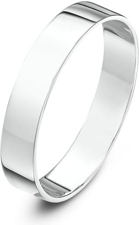 Theia Ehering Platin, Massive flache Form, poliert, 3mm - Größe 56 (17.8)