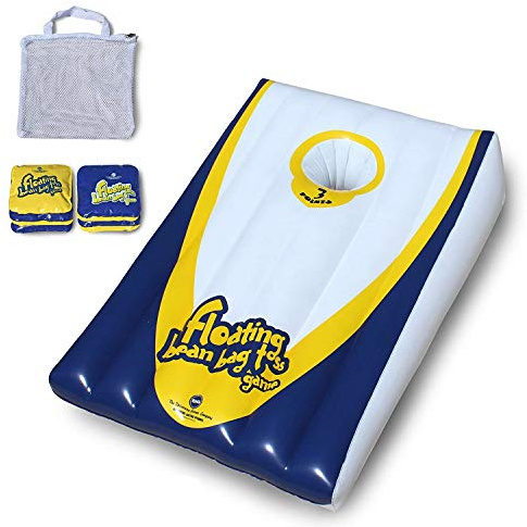 Drive Way Games Floating Cornhole Set. Inflatable Corn-Toss Board & Floating Bean Bags for Pool, Lake, Water