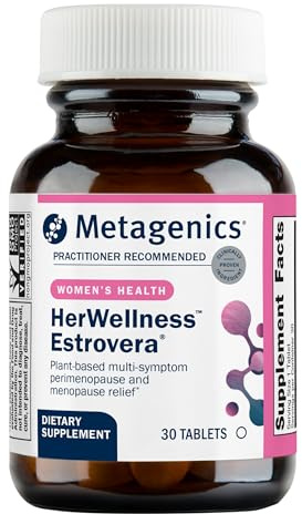 Metagenics HerWellness Estrovera - Hormone-Free Plant-Based Supplement - Supports Menopause & Perimenopause Relief - Hot Flashes, Night Sweats, Multi-Symptom Support - Vegetarian, Non-GMO - 30 Tablets