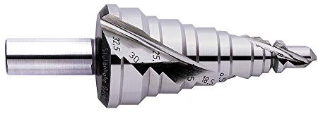 EXACT 5310 Stufenbohrer mit Spiralnute für Kabelverschraubung, EC 10, 7-32,5mm, HSS, Rotastop-Schaft