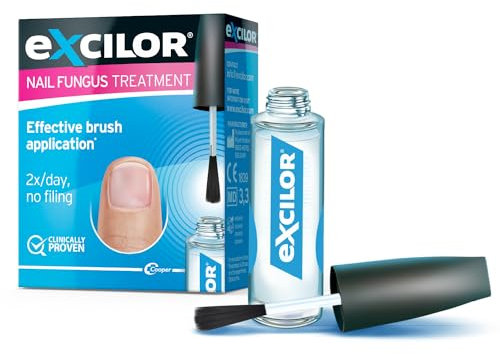 Excilor Fungal Nail Infection Treatment | Clinically Proven | Contains Biotin Supporting Repair & A Stronger Nail Barrier Against Fungus | Visible Results In 2 Weeks | No Filing | Fast-Drying | 3.3ml