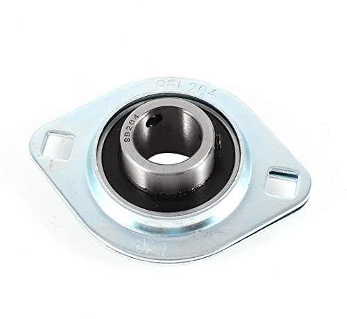 sourcing map Sbpfl204 2-Bolzen Flansch Pillow Block Lager 20mm ID Gummi | Gepresster Stahl