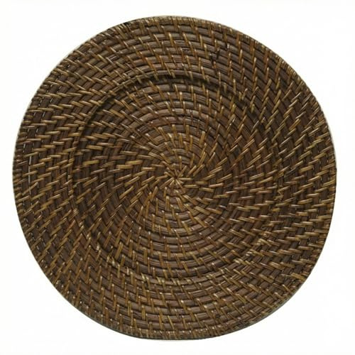 ChargeIt by Jay 1660410P Rattan Charger Plate, Brown