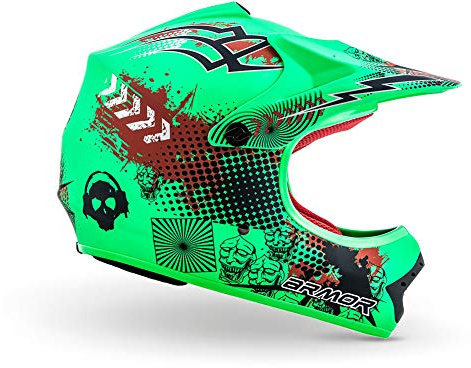 ARMOR HELMETS® AKC-49 „Black“ · Kinder Cross-Helm · Motorrad-Helm MX Cross-Helm MTB BMX Cross-Bike Downhill Off-Road Enduro-Helm Moto-Cross · DOT Schnellverschluss Tasche XS–XL (51-60cm)