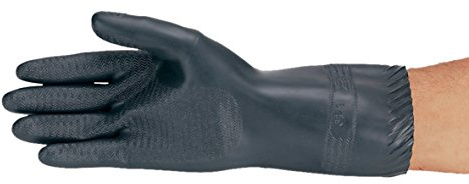 neoLab 2-4301 Säureschutz-Handschuhe schwarz, Größe 7 1/2-8, Paar