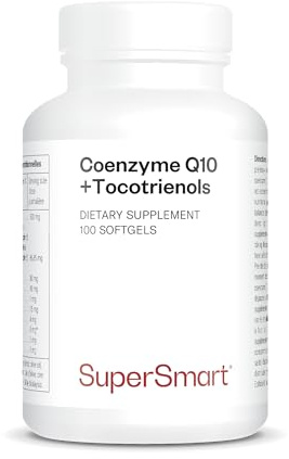 Supersmart - Coenzyme Q10 + Tocotrienols 300mg per Day (Patented & Bioavailable) - CoQ10 Supplement with Tocotrienols - Palm Oil Extract | Non-GMO & Gluten Free - 100 Softgels