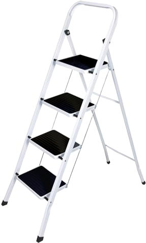Oypla Foldable 4 Step Ladder Stepladder Non Slip Tread Safety Steel Step