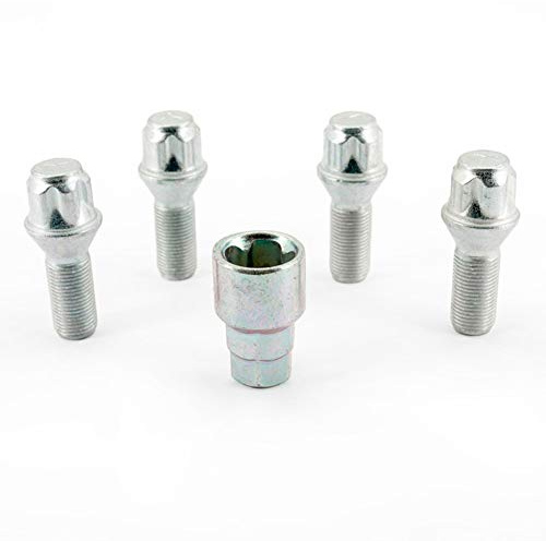 H&R Felgenschloss-Set M14x1.25x28mm Kegelbund - 4 Felgenschloss-Schrauben inkl. Adapter