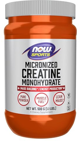 NOW Foods Sports Nutrition, Micronized Creatine Powder 500 g, Mass Building*/Energy Production*, 1.1-Pound