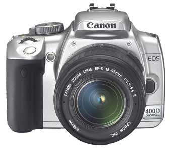 Canon EOS 400D - Digital camera - SLR - 10.1 Mpix - Canon EF-S 18-55mm lens - optical zoom: 3 x - supported memory: CF, Microdrive - silver