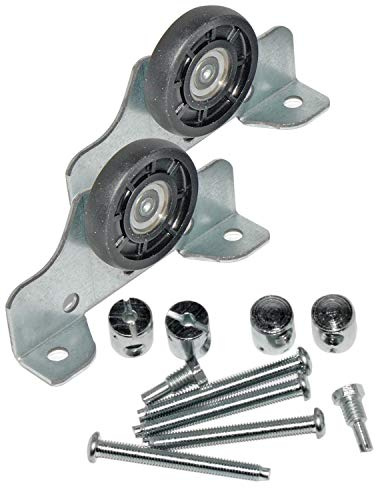 Hettich 2 Stück Laufteile obenlaufende Schiebetürsysteme Rollen ø 35 mm | bis 25 kg Belastbar, # 01481/82, Metall verzinkt, Kunststoff, Artikelnummer 89068